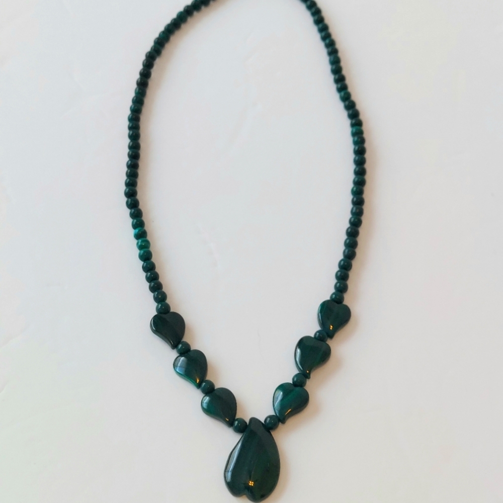Green Malachite Beaded Necklace